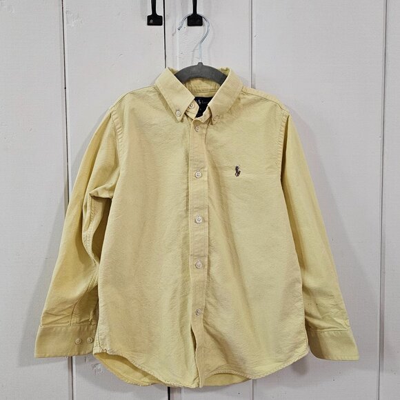 Ralph Lauren Boys Light Yellow Button Down Shirt Size 6 - Picture 1 of 5